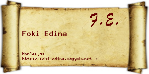 Foki Edina névjegykártya